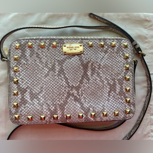 Michael Kors Studded Python Print Crossbody - Picture 1 of 4